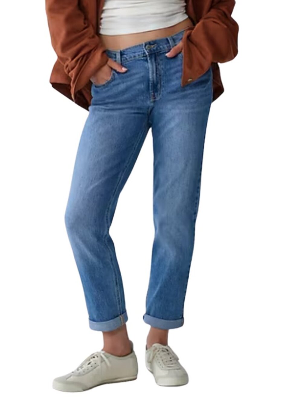 Old Navy Mid Rise Wow Boyfriend Straight Jeans Size 16 Medium Wash Stretch